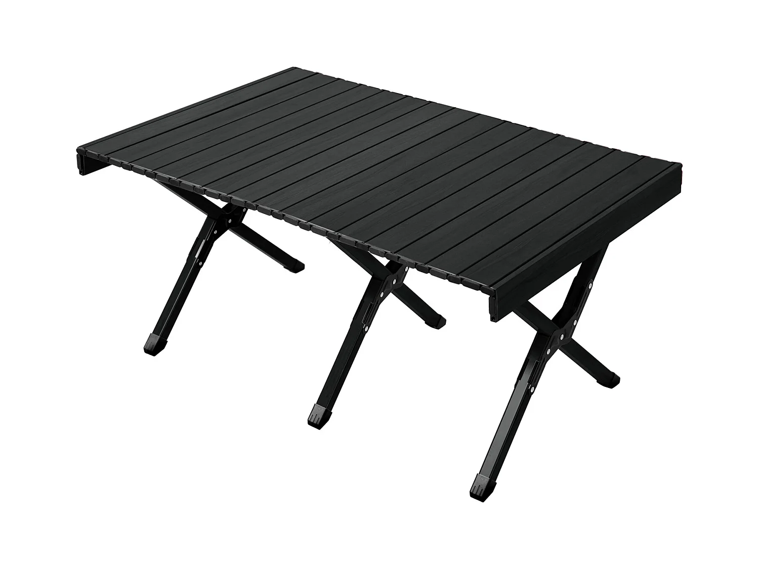 Table de camping pliable JAWINIO, table pliante portable en aluminium noir