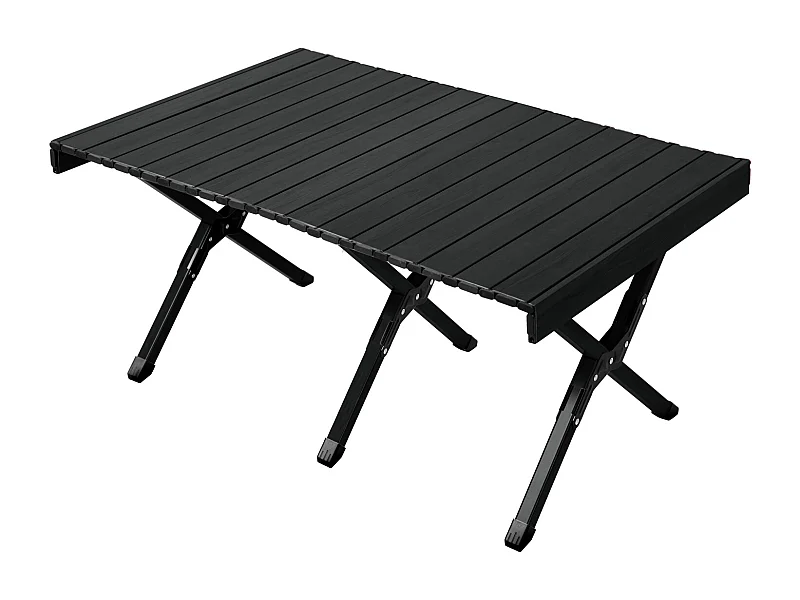 Table de camping pliable JAWINIO, table pliante portable en aluminium noir