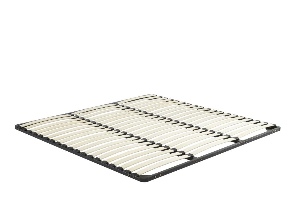 Sommier cadre à lattes 200 x 200 cm - 3x19 lattes - Sans pieds - Noir - KALISTA de YSMÉE