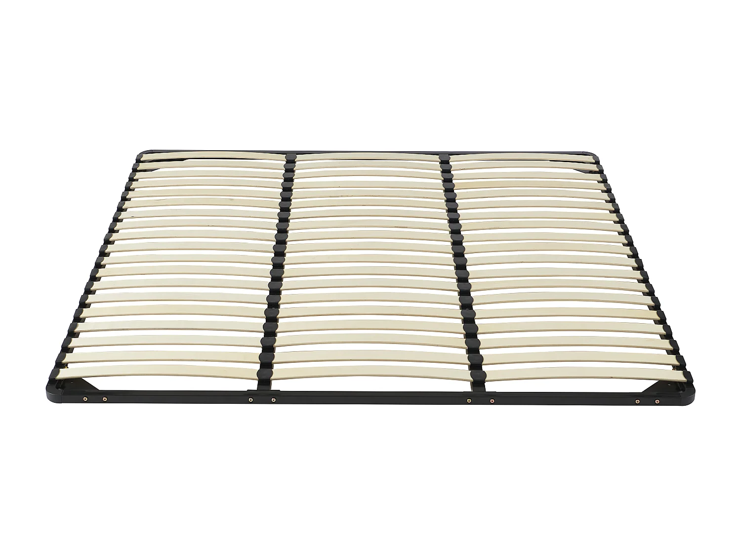 Sommier cadre à lattes 200 x 200 cm - 3x19 lattes - Sans pieds - Noir - KALISTA de YSMÉE
