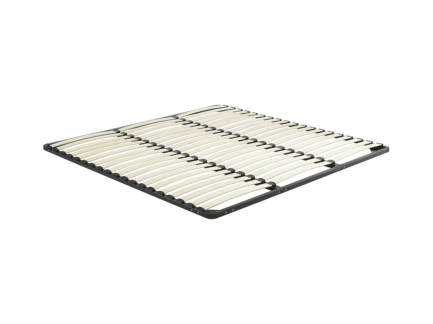 Sommier cadre à lattes 200 x 200 cm - 3x19 lattes - Sans pieds - Noir - KALISTA de YSMÉE