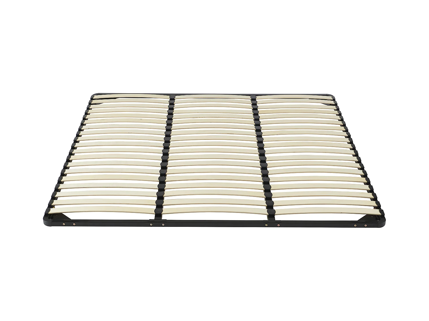 Sengeramme med lameller 200 x 200 cm - 3x19 lameller - Uden ben - Sort - KALISTA fra YSMÉE