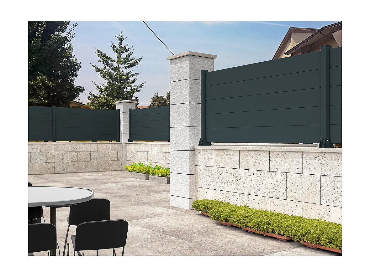 Clôture panneau plein RAUM 1911x515mm (Gris anthracite)