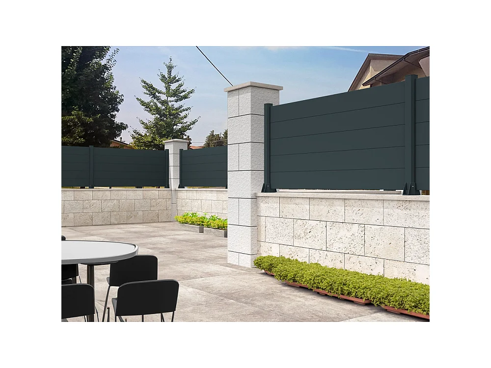 Clôture panneau plein RAUM 1911x515mm (Gris anthracite)