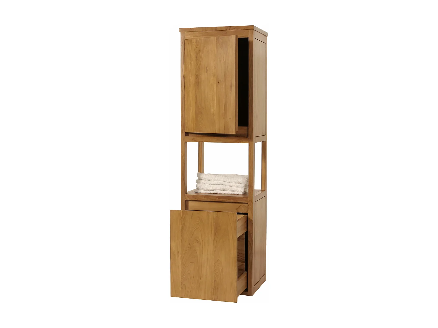 Hoge kast in teak MCW-M71