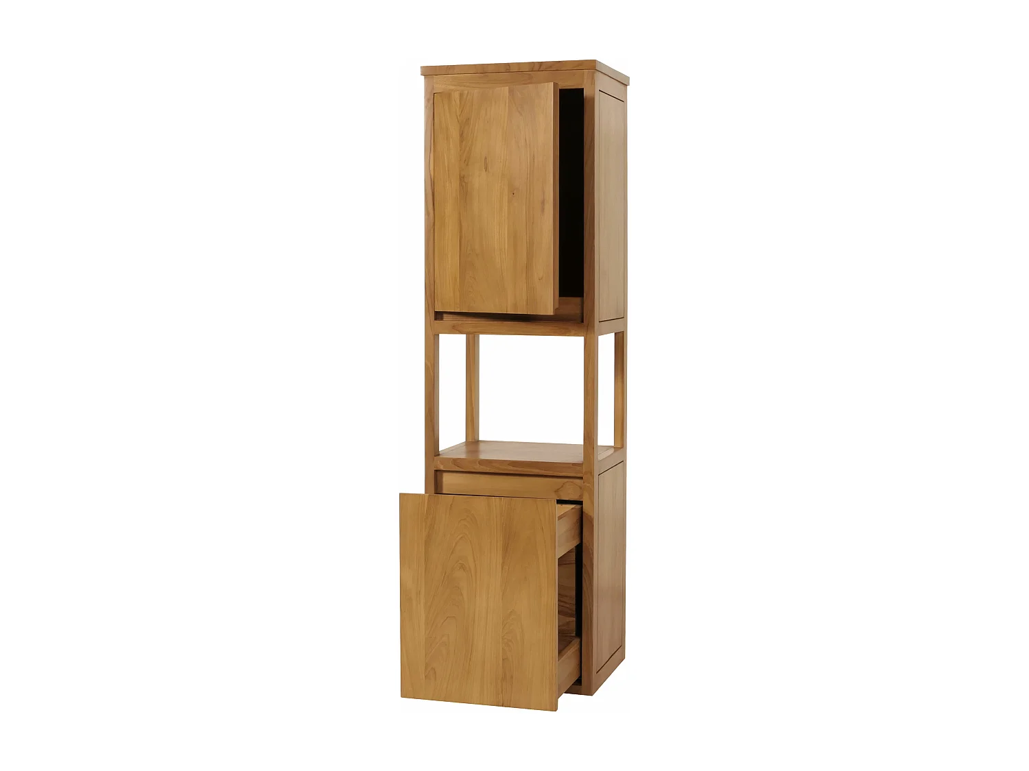 Hoge kast in teak MCW-M71