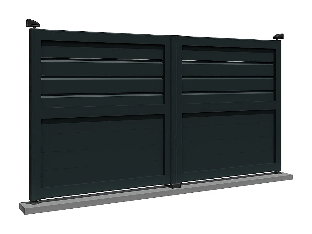 Portail battant mixte NAFASI 3500x1594.8mm (Gris anthracite)