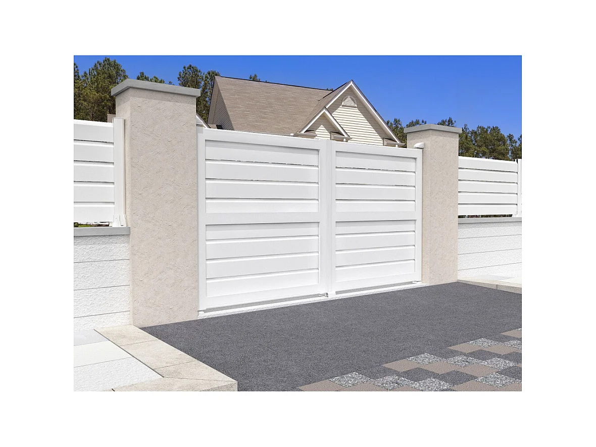Portail battant brise-vue NAFASI 4000x1730mm (Blanc)