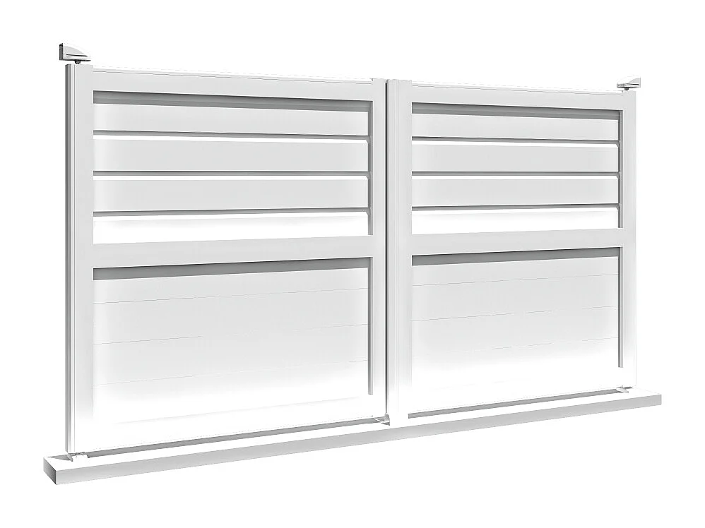 Portail battant mixte NAFASI 3000x1594.8mm (Blanc)