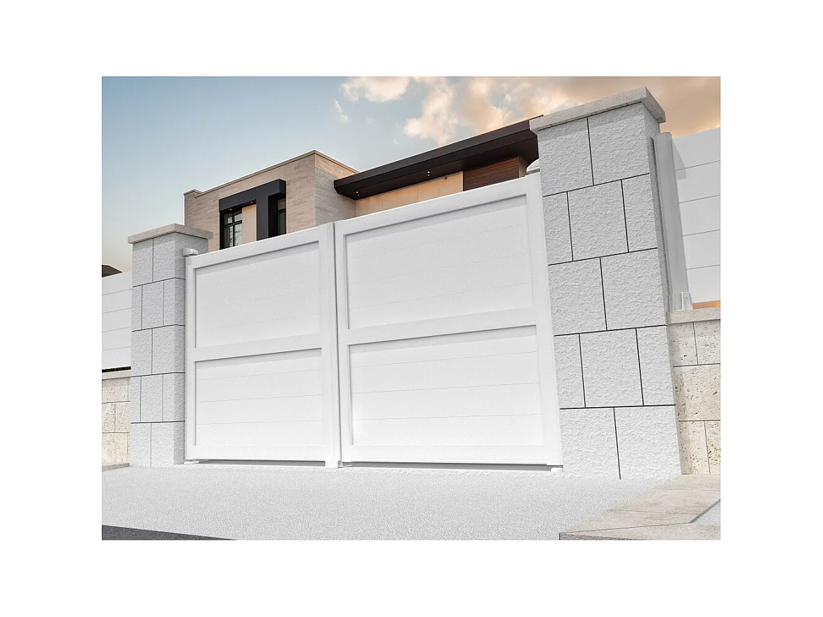 Portail battant plein NAFASI 3500x1757mm (Blanc)