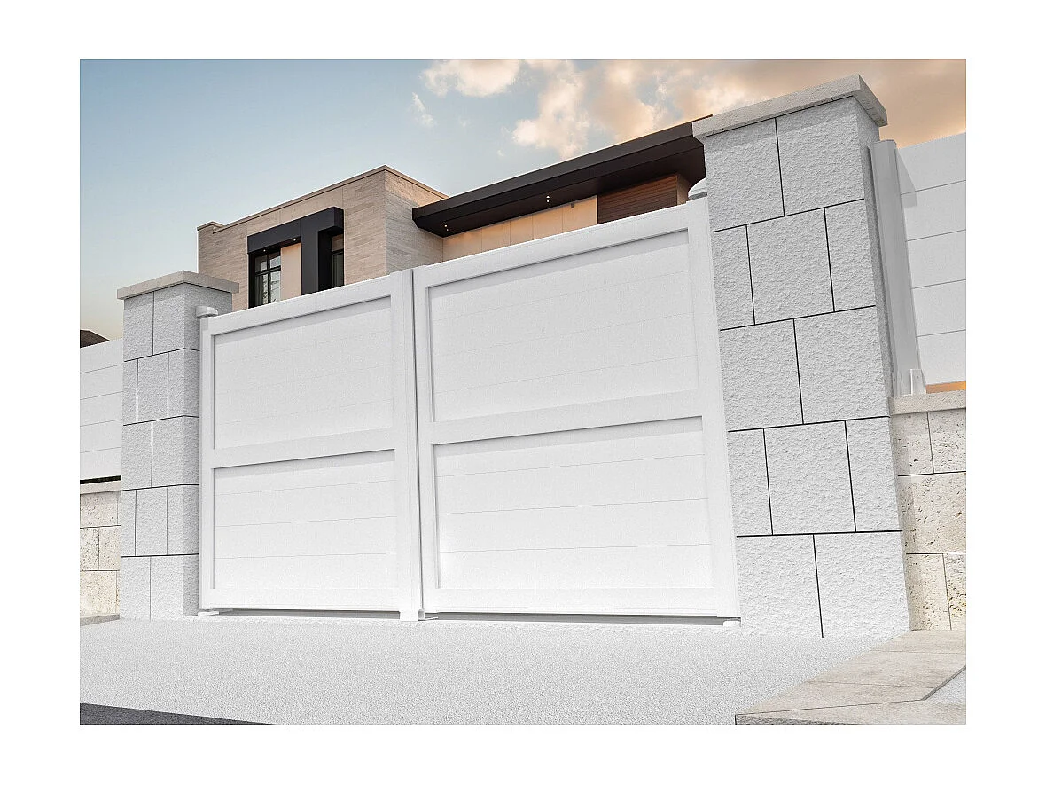 Portail battant plein NAFASI 4000x1606mm (Blanc)