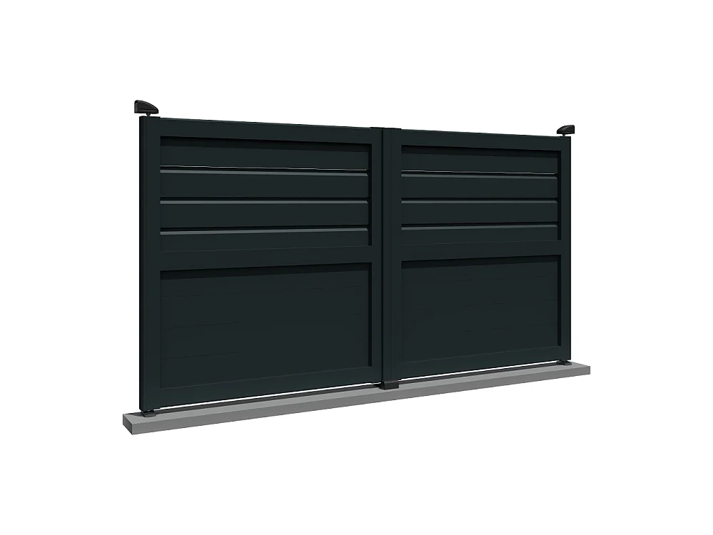 Portail battant mixte NAFASI 4000x1894.8mm (Gris anthracite)