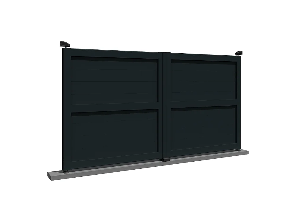 Portail battant plein NAFASI 4000x1757mm (Gris anthracite)