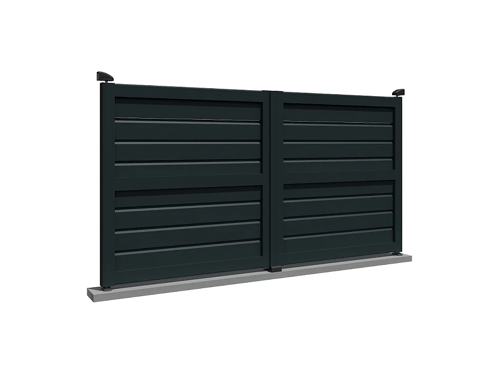 Portail battant brise-vue NAFASI 3500x1730mm (Gris anthracite)