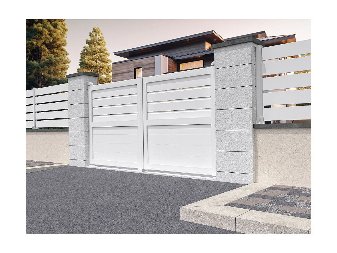 Portail battant mixte NAFASI 4000x1781mm (Blanc)