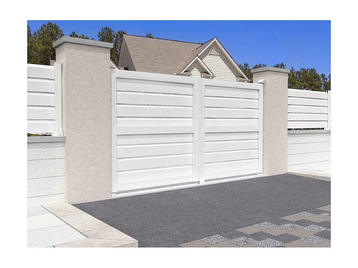 Portail battant brise-vue NAFASI 4000x1580mm (Blanc)