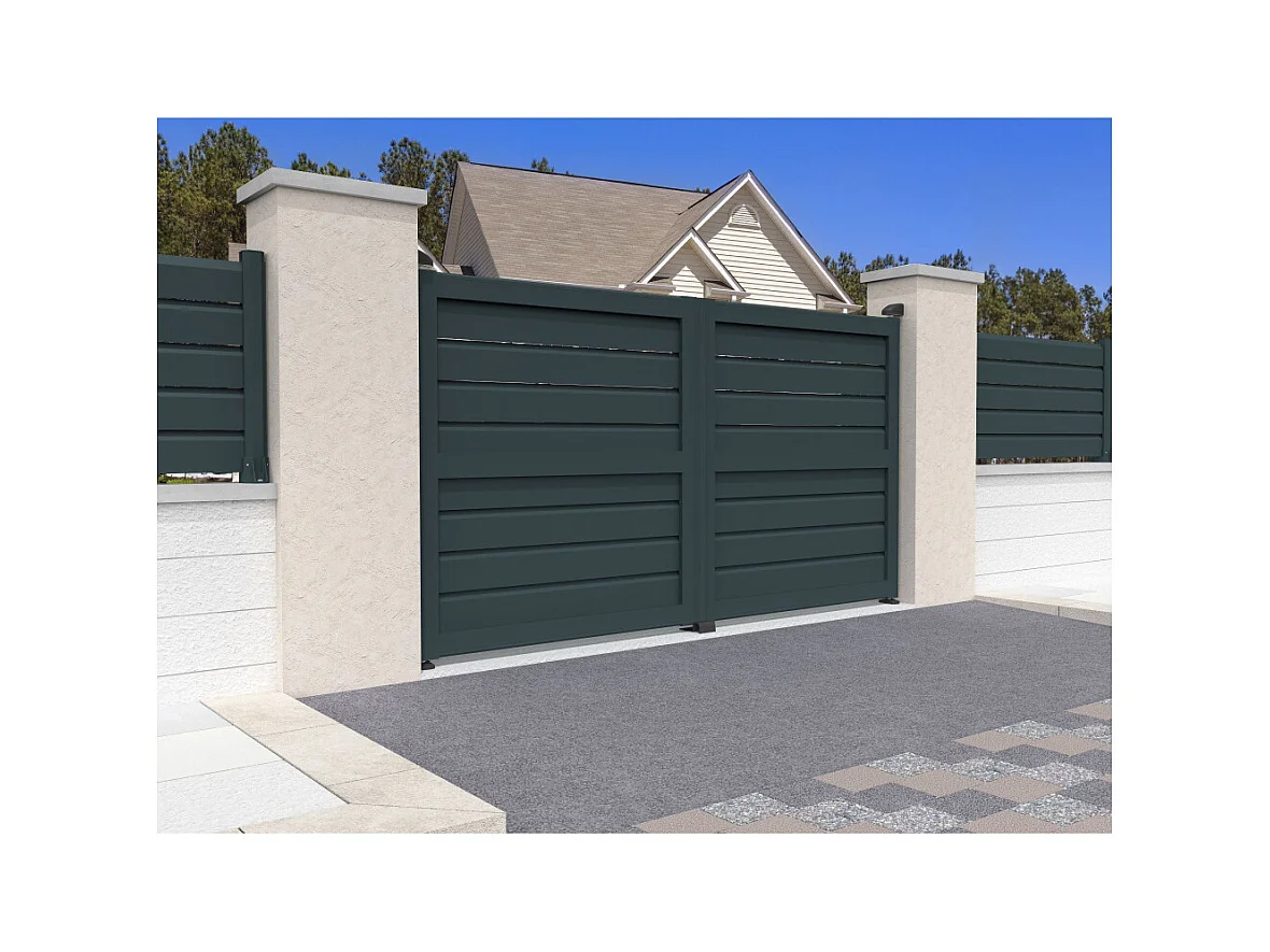 Portail battant brise-vue NAFASI 4000x1730mm (Gris anthracite)