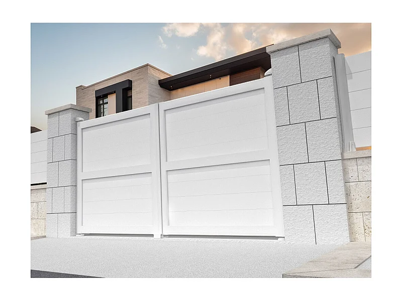 Portail battant plein NAFASI 3000x1606mm (Blanc)