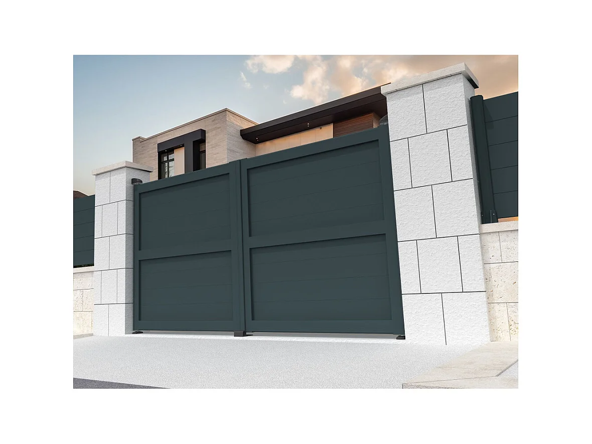 Portail battant plein NAFASI 3000x1907mm (Gris anthracite)