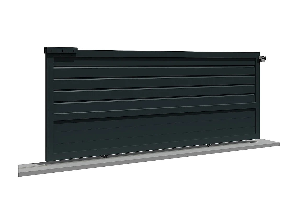 Portail coulissant mixte RUUMI 3000x1713.6mm (Gris anthracite)