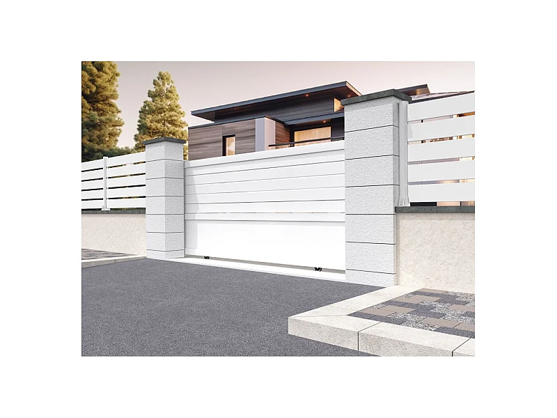 Portail coulissant mixte RUUMI 3000x1906mm (Blanc)