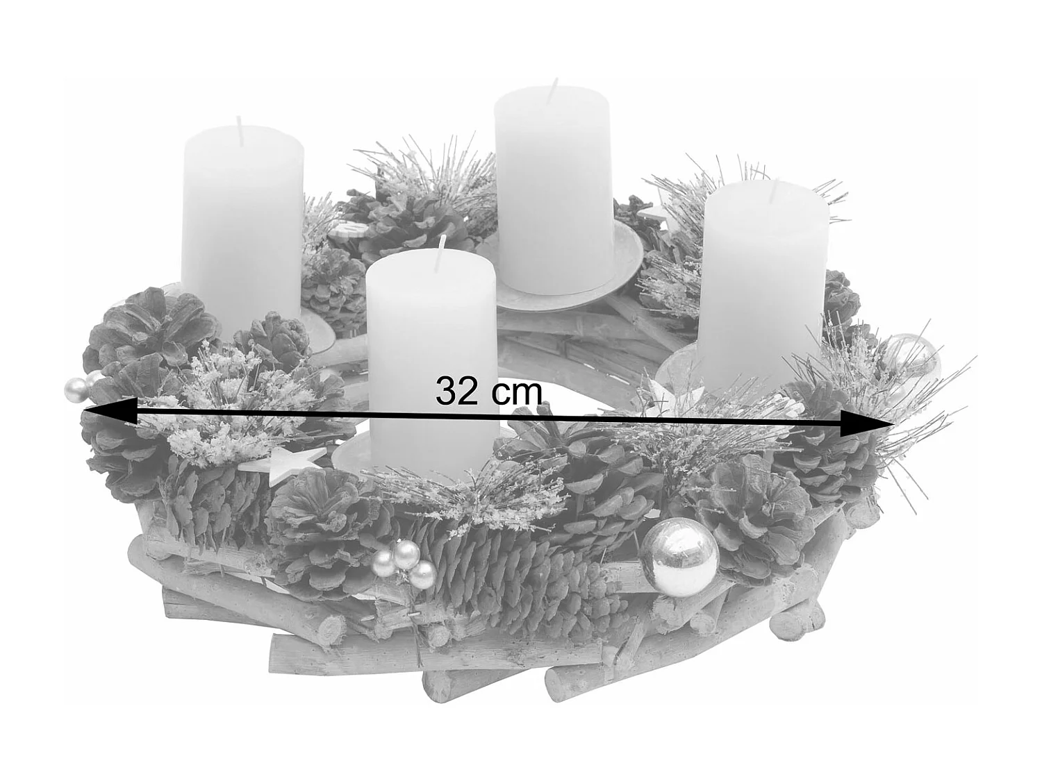 Couronne de l'Avent MCW-M15,  avec bougies