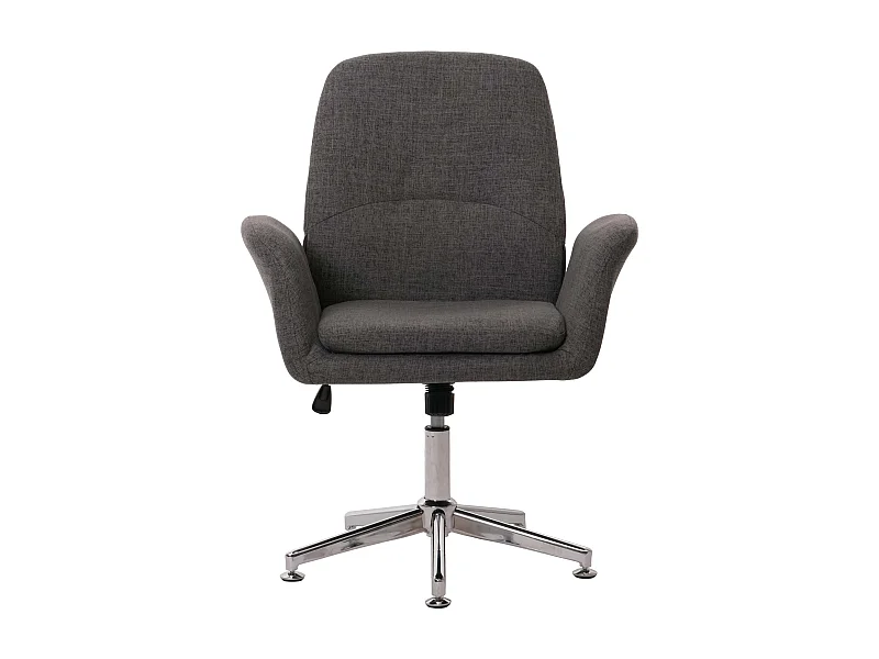 Sedia da conferenza MCW-K23, studio attesa imbottita girevole altezza regolabile stoffa/tessuto ~ grigio scuro