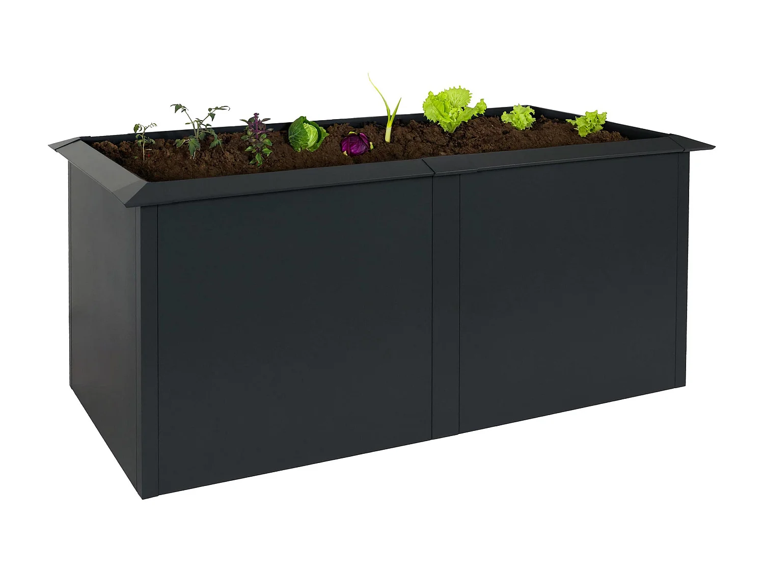 Hochbeet MCW-N24, Metallhochbeet Gemüsebeet Blumenkasten Pflanzkübel, Schneckenkante 78x170x90cm Eisen 52kg, anthrazit