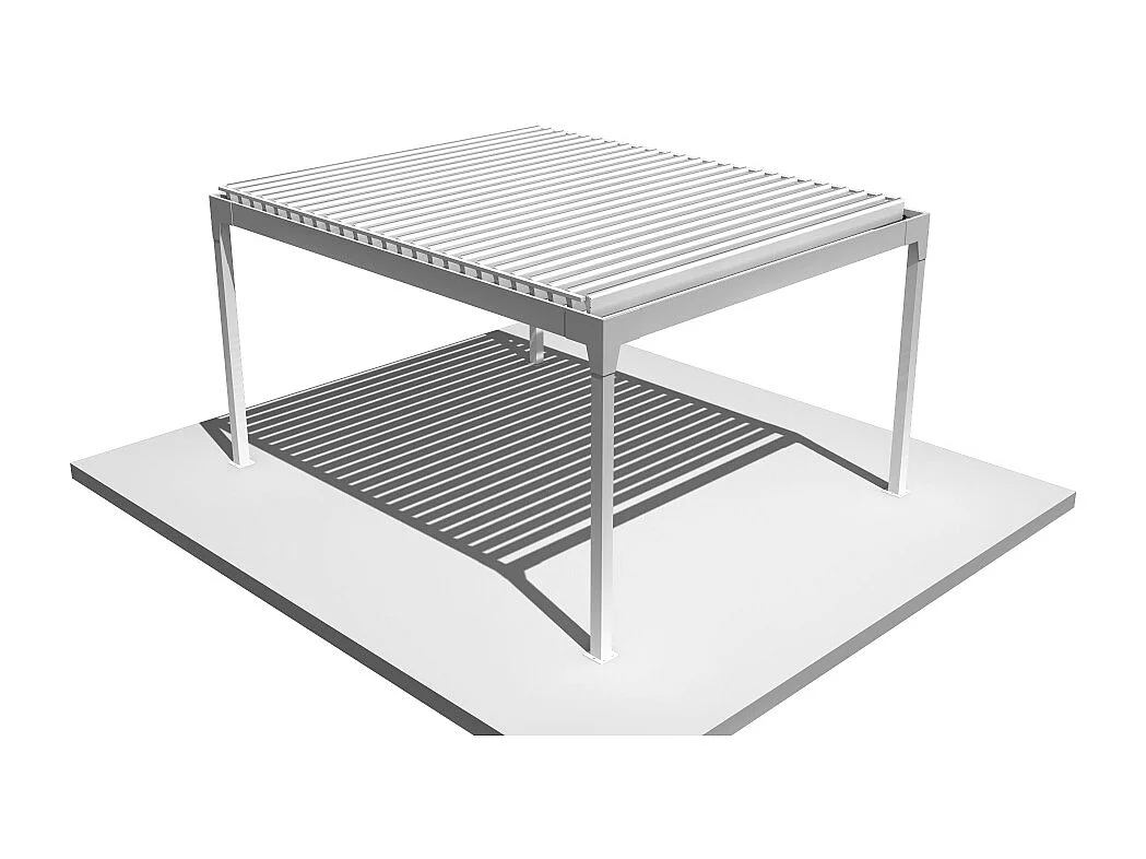 Pergola Bioclimatique AVANOA îlot 3,50x3,538 M Vérin à Télécommande (Blanc)