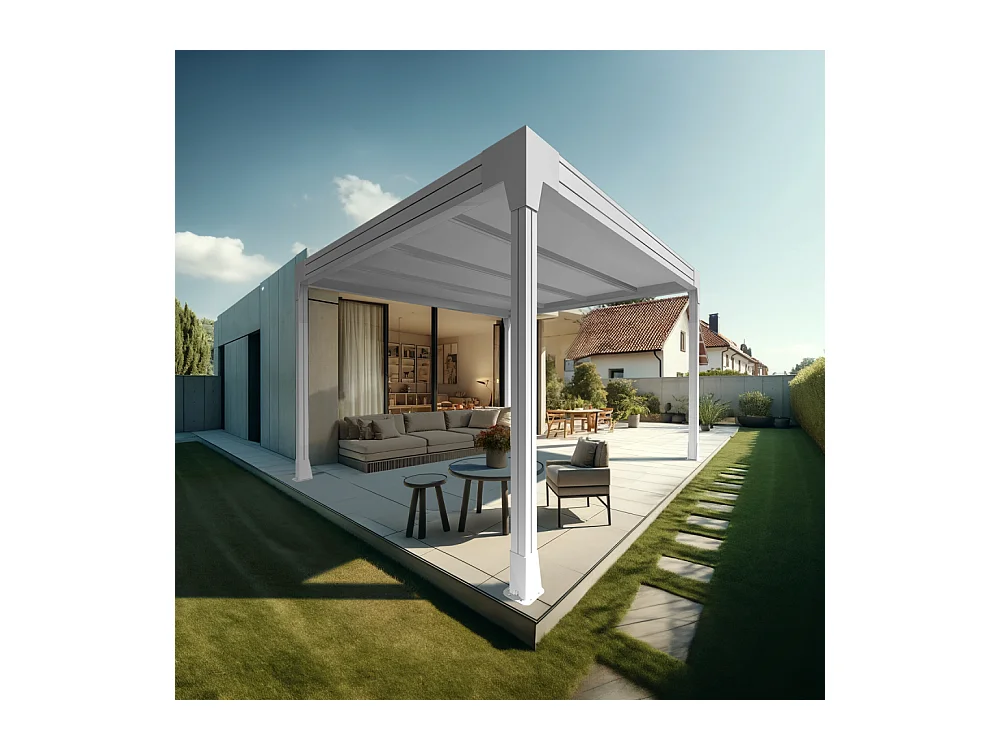 Carport HAPESIRE Isotoit® îlot 5,02x3,50m (Blanc)