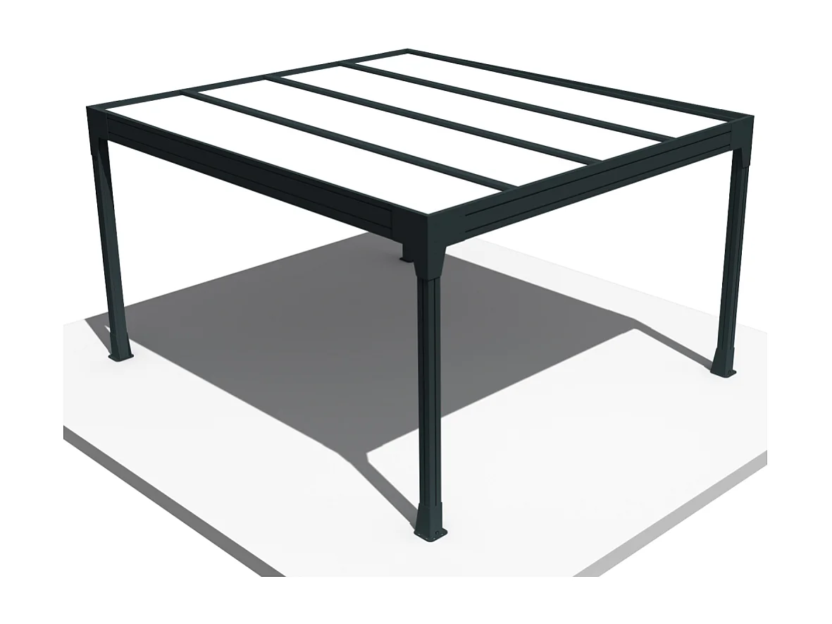 Carport HAPESIRE Isotoit® îlot 3,78x3,00m (Gris anthracite)