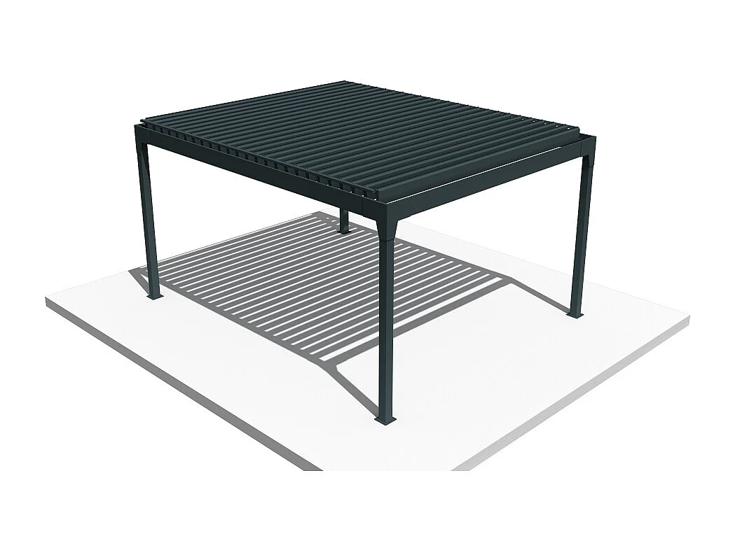 Pergola Bioclimatique AVANOA îlot 4,00x4,063 M Vérin à Télécommande (Gris anthracite)