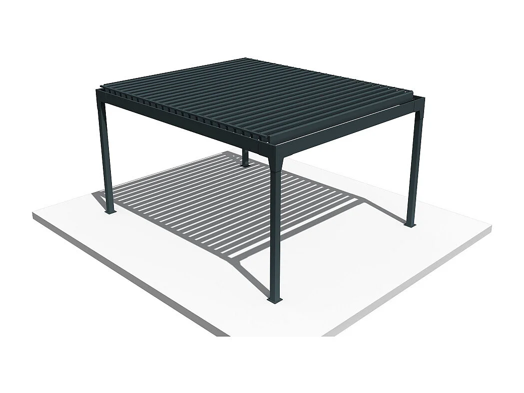 Pergola Bioclimatique AVANOA îlot 4,00x3,013 M Vérin à Télécommande (Gris anthracite)