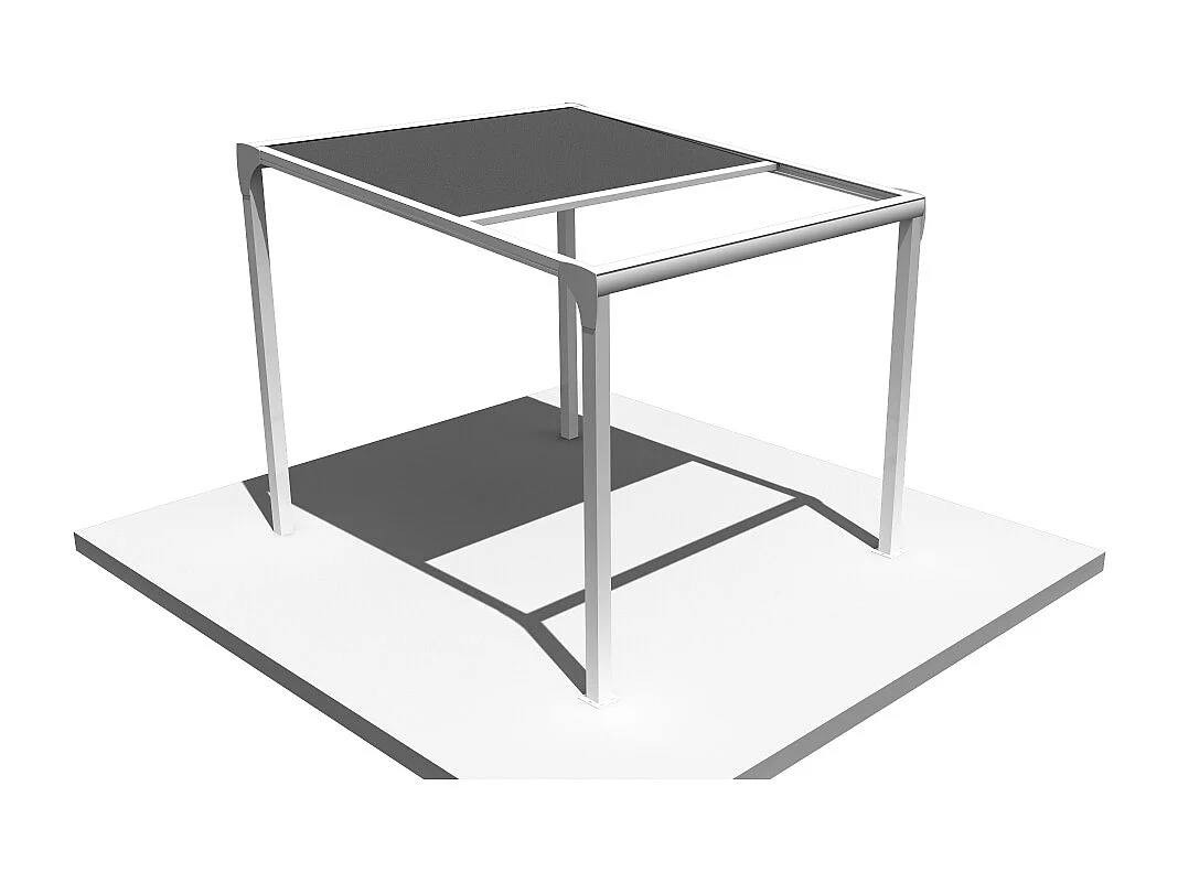 Pergola toile TILA îlot 4,00x3,50m Motorisé à télécommande + manœuvre de secours (Gris Graphite - Blanc)