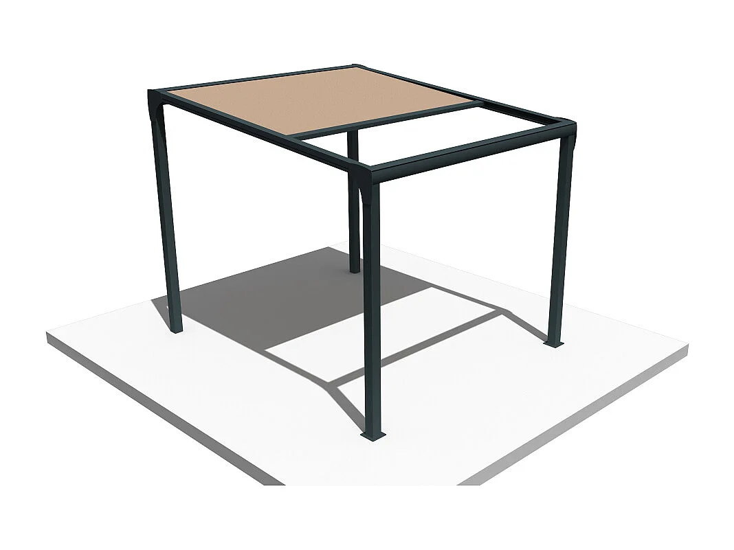 Pergola toile TILA îlot 3,50x3,00m Motorisé à télécommande + manœuvre de secours (Taupe - Gris anthracite)