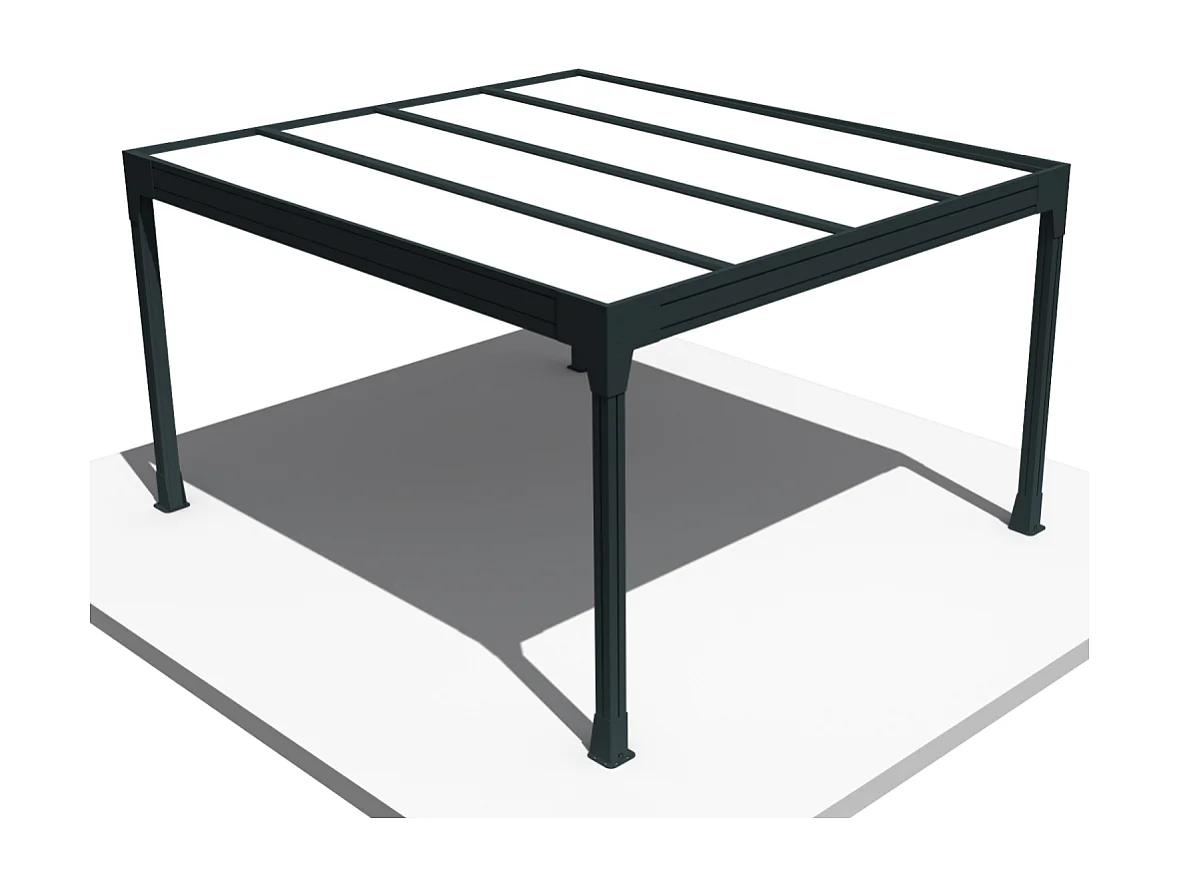 Carport HAPESIRE Isotoit® îlot 6,26x3,50m (Gris anthracite)