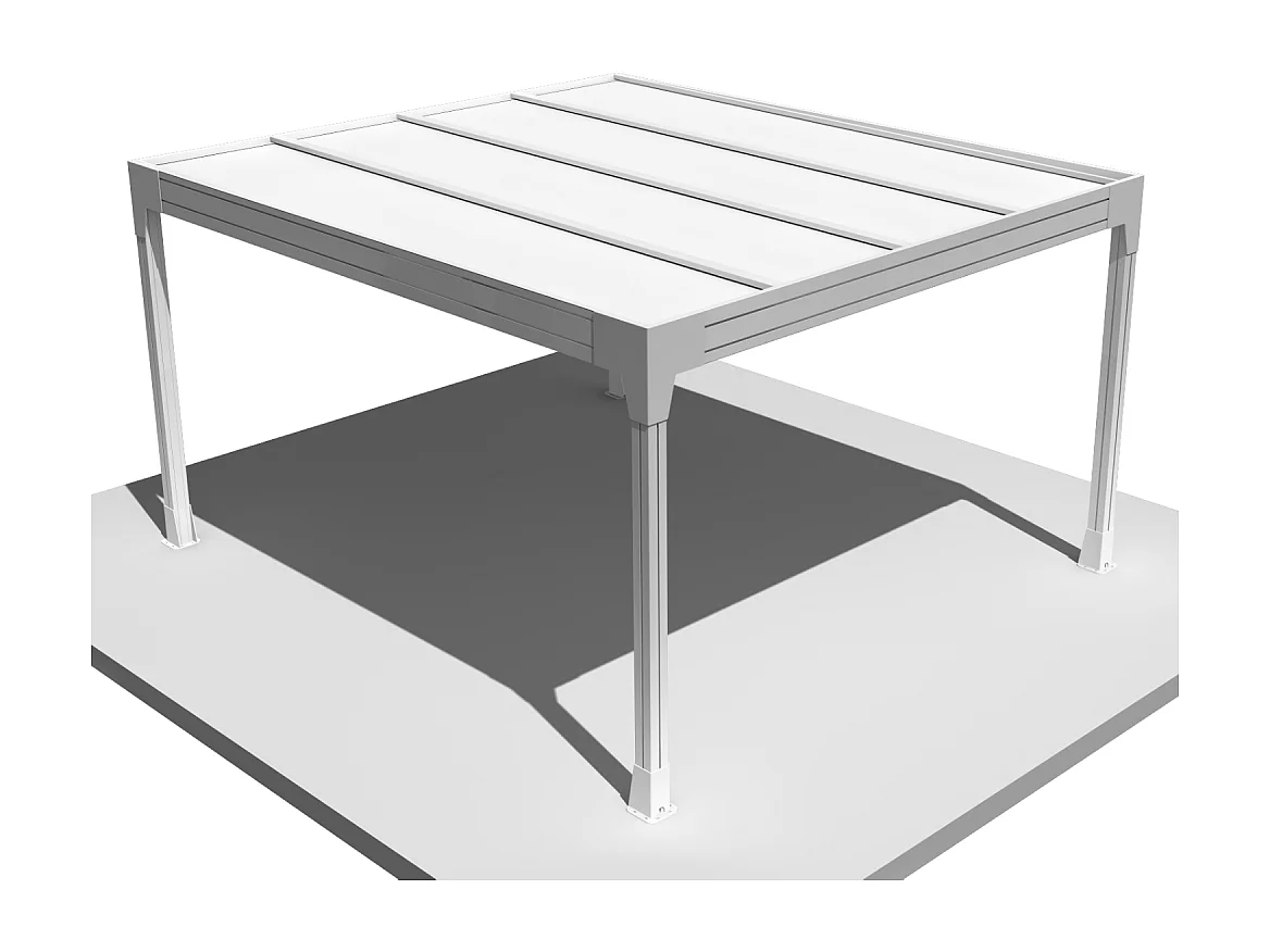 Carport HAPESIRE Isotoit® îlot 5,02x4,00m (Blanc)