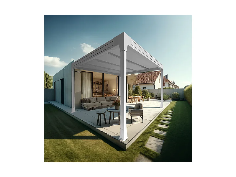 Carport HAPESIRE Isotoit® îlot 5,02x3,00m (Blanc)