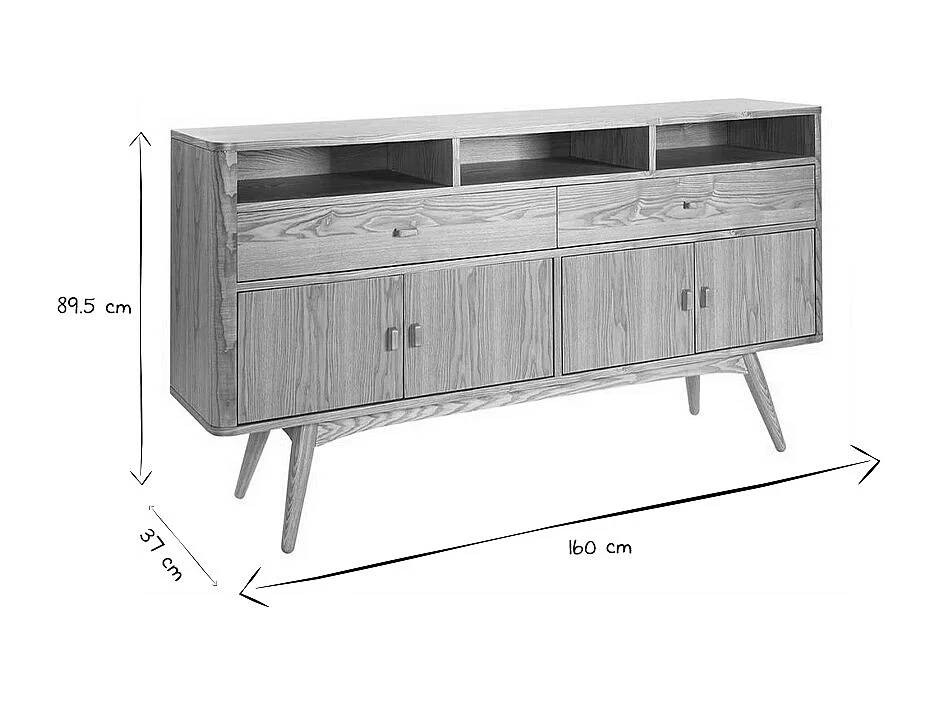 Aparador de diseño 4 puertas en fresno NORDECO