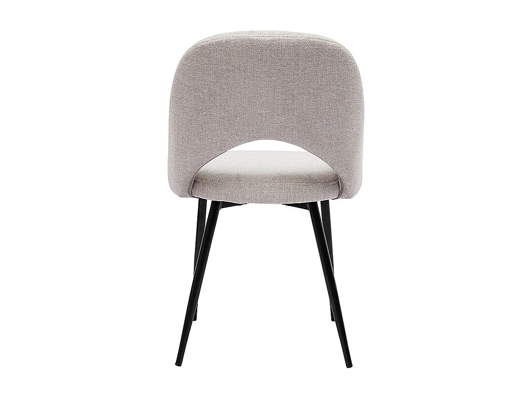 Chaises vintage en tissu effet velours texturé beige et métal noir (lot de 2) COSETTE