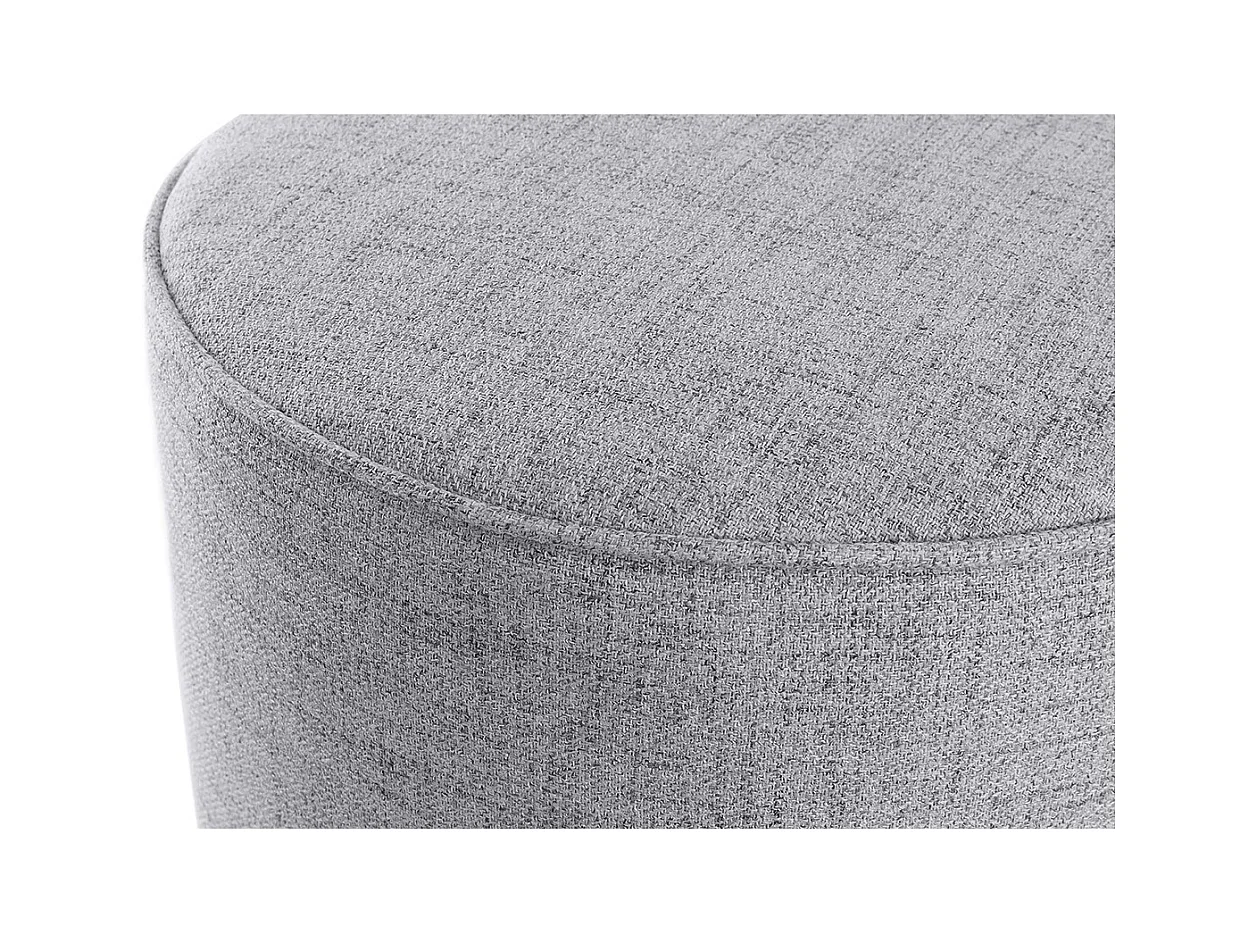 Pouf rotondo in tessuto grigio chiaro D40 cm COQ
