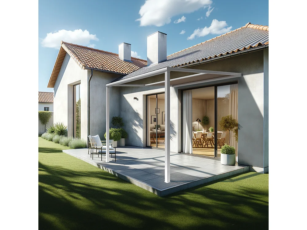 Pergola toile TILA 4,00x3,50m Motorisé à télécommande + manœuvre de secours (Taupe - Blanc)