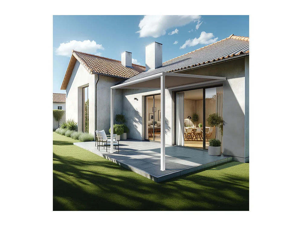 Pergola toile TILA 3,50x3,00m Motorisé à télécommande + manœuvre de secours (Taupe - Blanc)