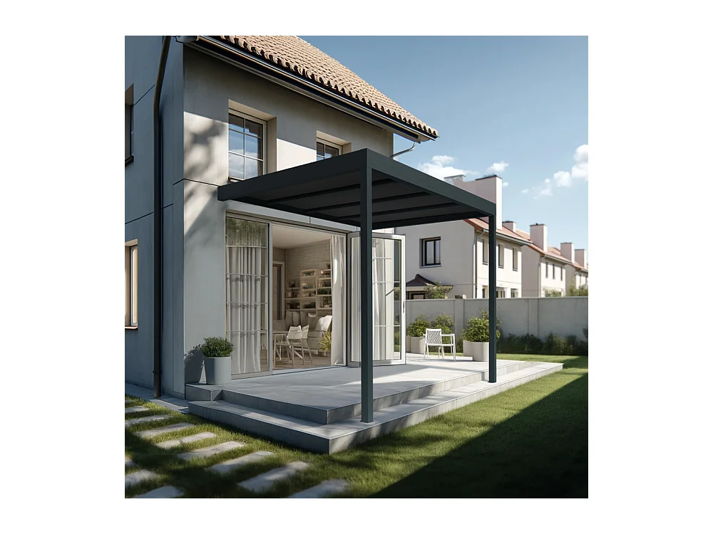 Pergola HAPESIRE Isotoit® 5,02x5,00m (Gris anthracite)