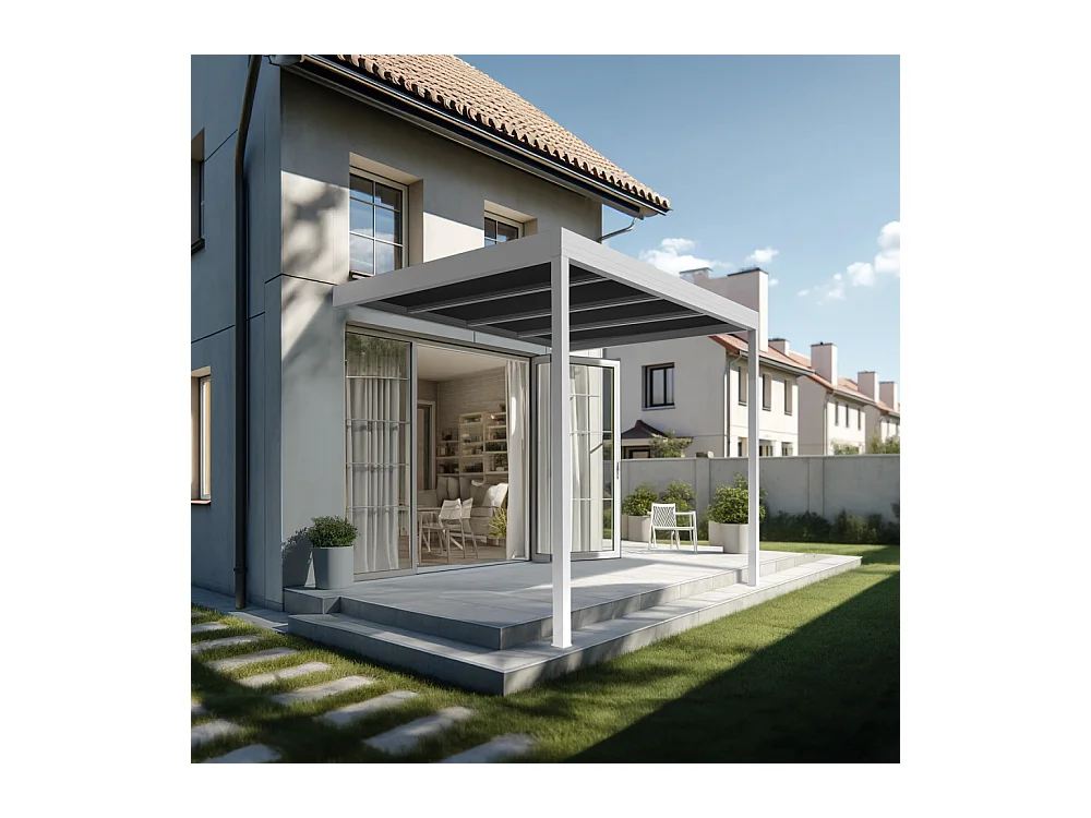 Pergola HAPESIRE Isotoit® 6,26x3,50m (Blanc)