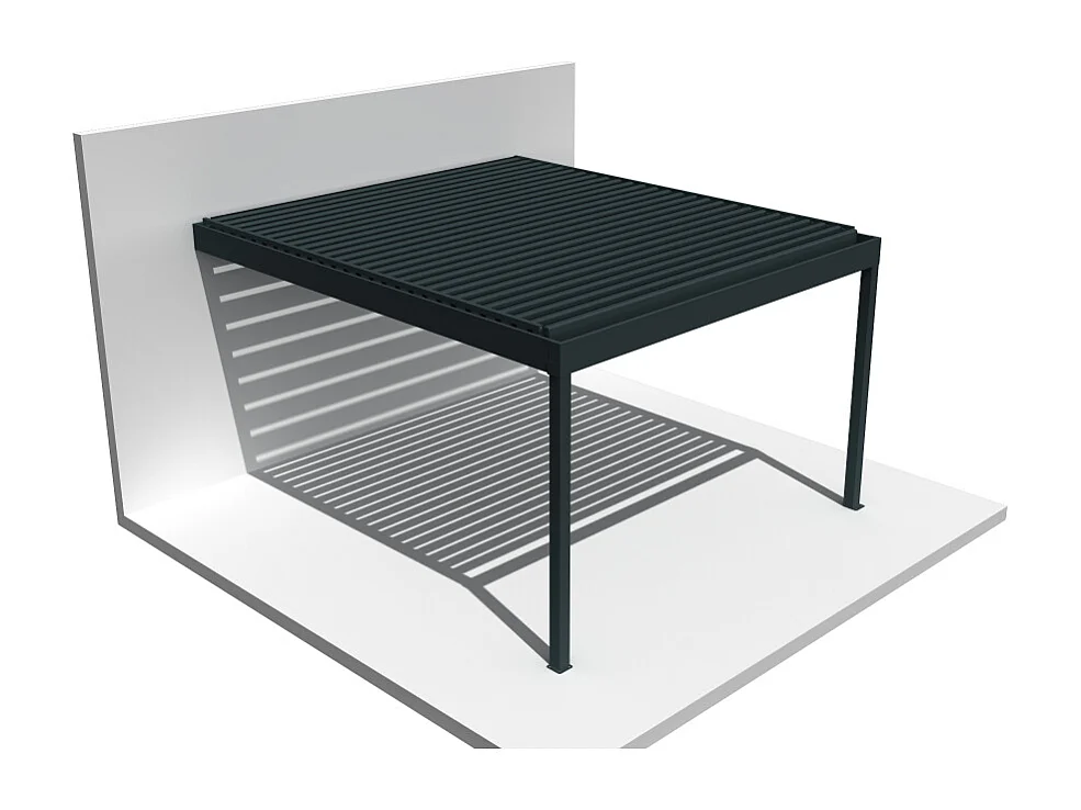 Pergola bioclimatique HELY 4,50x3,937m Vérin à télécommande (Gris anthracite)