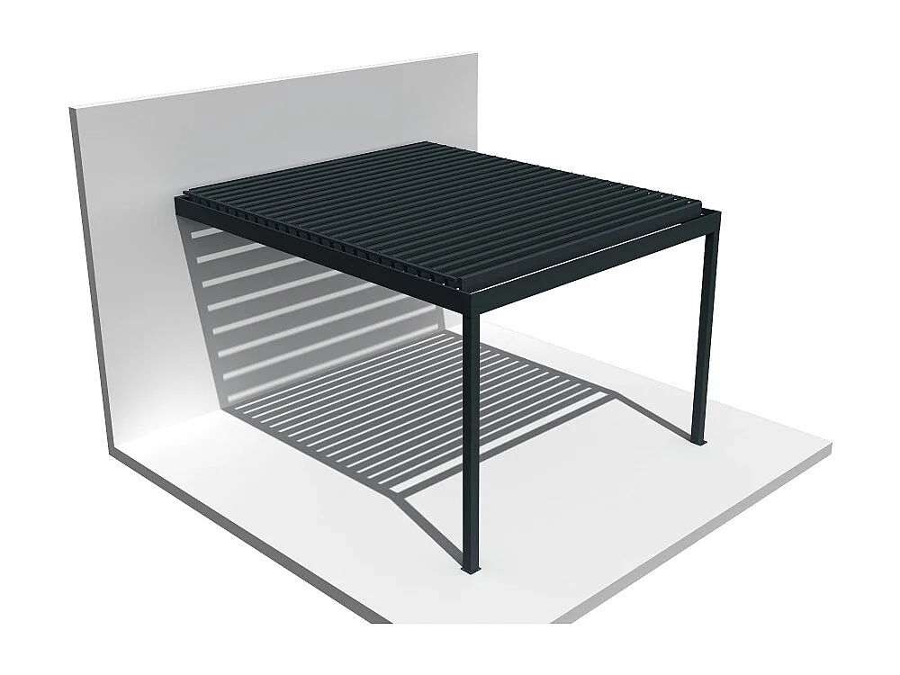 Pergola Bioclimatique AVANOA 4,00x4,613 M Vérin à Télécommande (Gris anthracite)