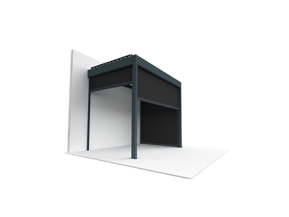 Coffre à coulisses pour pergola AVANOA 3,50x2,50m (Noir - Gris anthracite)