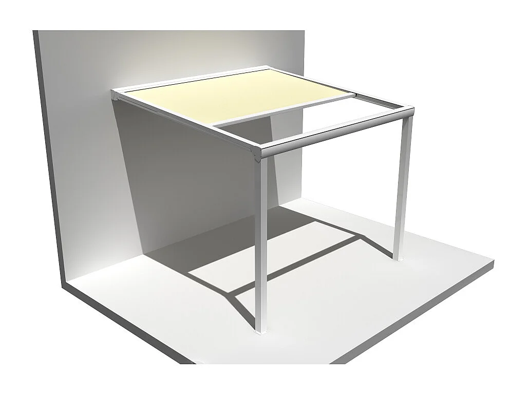 Pergola toile TILA 3,50x3,50m Motorisé à télécommande + manœuvre de secours (Ecru - Blanc)