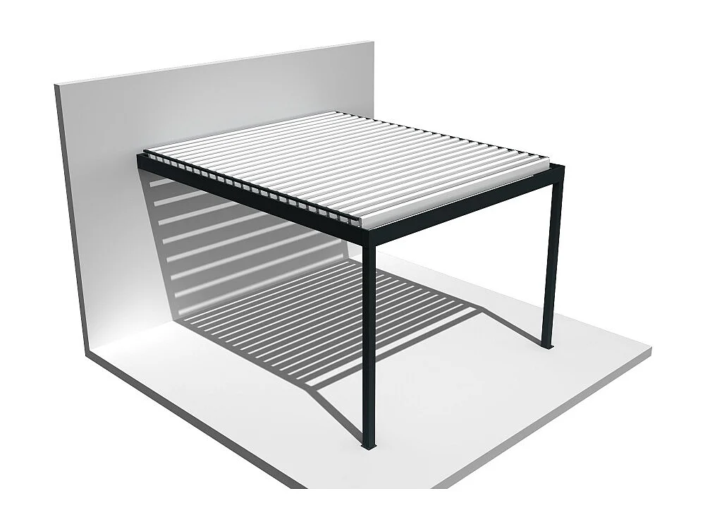 Pergola Bioclimatique AVANOA 4,00x4,613 M Vérin à Télécommande (Gris anthracite / Blanc)